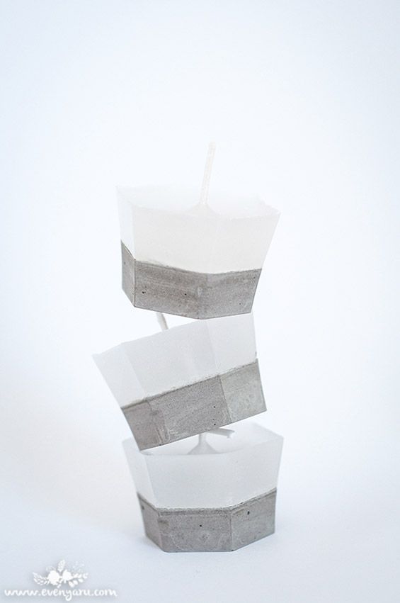 נרות מבטון diy